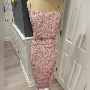 Bardot Floral Ditsy Ruched Midi Dress